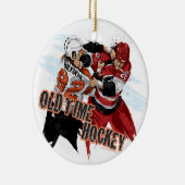 Old Time Hockey-kerstversiering Keramisch Ornament (Rechts)