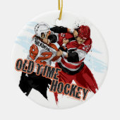 Old Time Hockey-kerstversiering Keramisch Ornament (Voorkant)