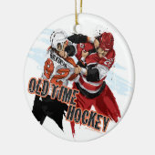 Old Time Hockey-kerstversiering Keramisch Ornament (Links)