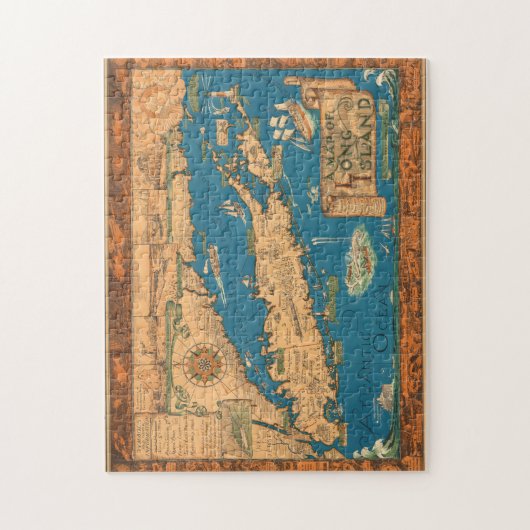 Old Time Long Island Map Puzzle Legpuzzel (Verticaal)