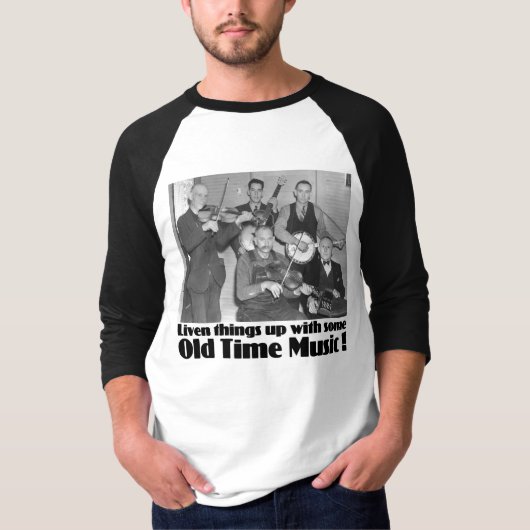 Old Time Music-Mannen Long Meve Raglan T-shirt (Voorkant)