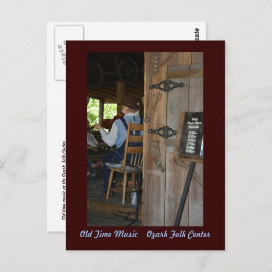 Old Time Music ~ The Fiddler Briefkaart (Voorkant / Achterkant)