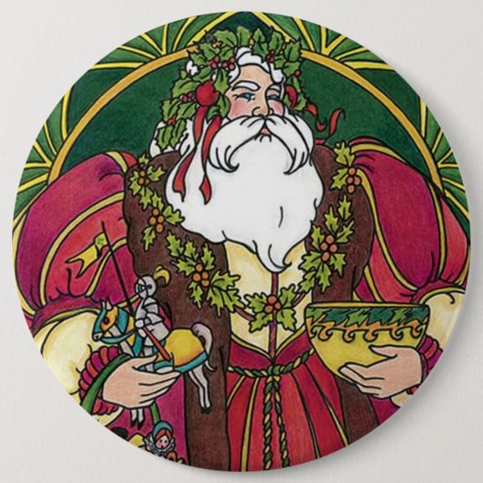 Old Time Santa Ronde Button 6,0 Cm (Voorkant)