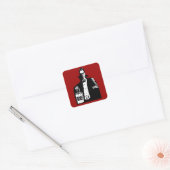Old Time Vampire Trick-or-Treer Vierkante Sticker (Envelop)