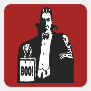 Old Time Vampire Trick-or-Treer Vierkante Sticker