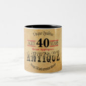Old Timer 40th Birthday Tweekleurige Koffiemok (Center)