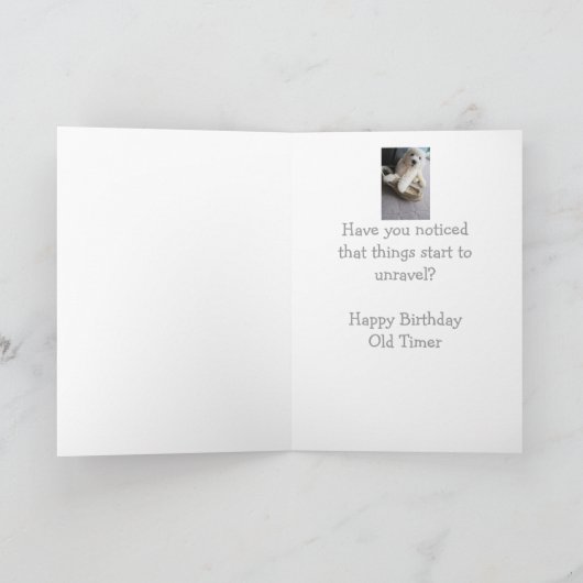 Old Timer Birthday, Cute Goldendoodle pup Humor Kaart (Binnen)