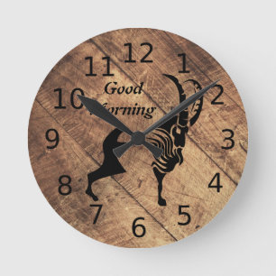 Old Timer Black Ram Silhouette Ronde Klok