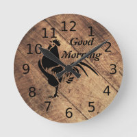 Old Timer Black Rooster Silhouette