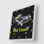 Old Timer Jaguar Wall Clock Vierkante Klok (Hoek)
