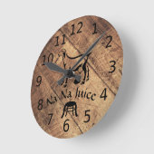 Old Timer Line Art Mking Nanny Goat Ronde Klok (Hoek)