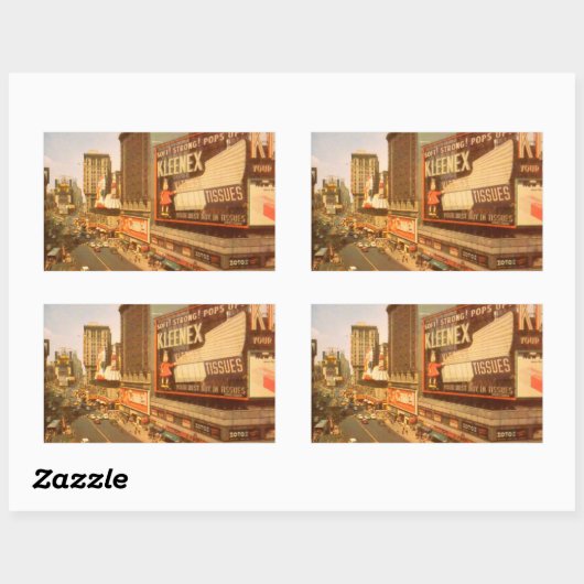 Old Times Square Rechthoekige Sticker (Vel)