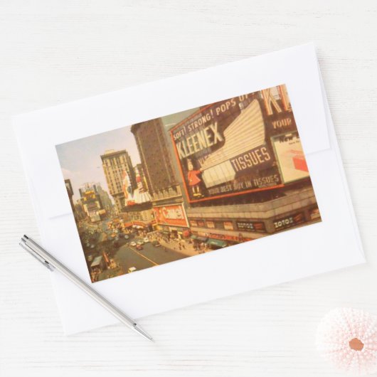 Old Times Square Rechthoekige Sticker (Envelop)