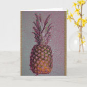 Old timey ananas wenskaart kaart (Gele Bloem)