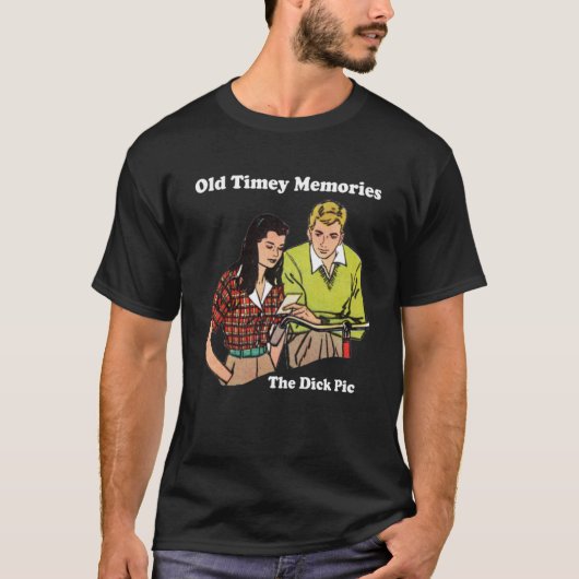 Old Timey Memories Weiner foto's grappige volwasse T-shirt (Voorkant)