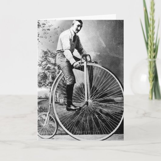 Old' Timey Pennyfarthing Victorian Bicycle Kaart (Voorkant)