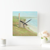 Old Tin Mine, Coast Path, Cornwall in Pastel Clock Vierkante Klok (Huis)