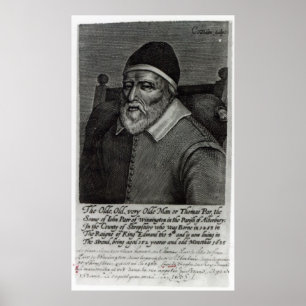 Old Tom Parr, 1635 Poster