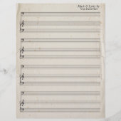 Old Torn Edges Blank Sheet Music Bass Clef (Voorkant)