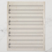 Old Torn Edges Blank Sheet Music Bass Clef (Achterkant)