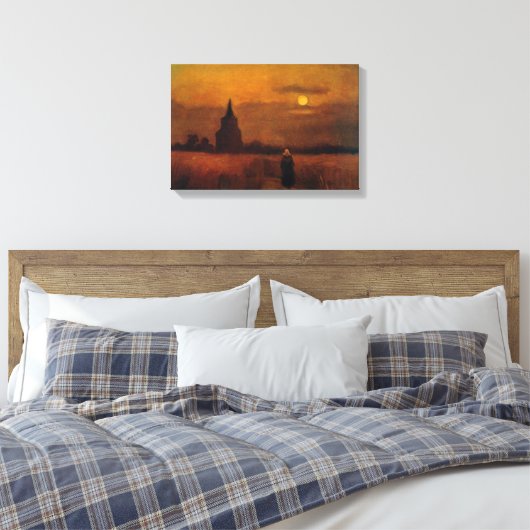 Old Tower In The Fields by Vincent van Gogh Canvas Afdruk (Insitu (Slaapkamer))