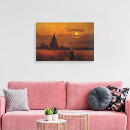 Old Tower In The Fields by Vincent van Gogh Canvas Afdruk (Insitu (Woonkamer))