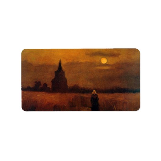 Old Tower In The Fields by Vincent van Gogh Etiket (Voorkant)