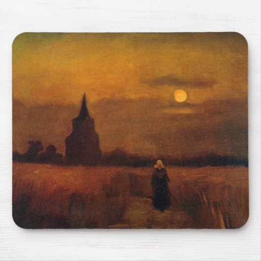 Old Tower In The Fields by Vincent van Gogh Muismat (Voorkant)