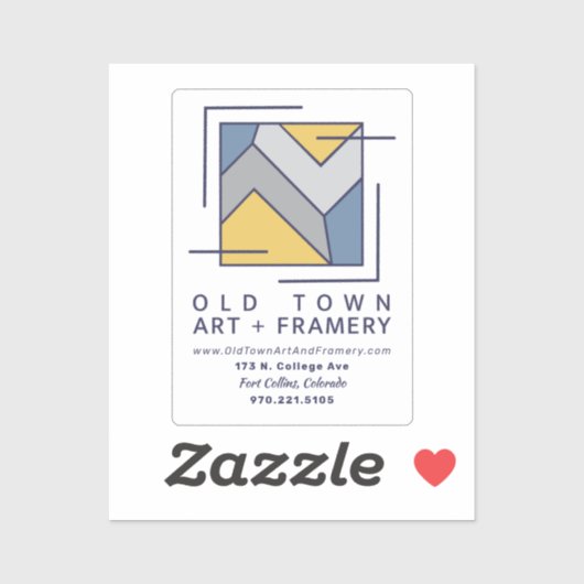 Old Town Art And Framery Business Sticker (Vel)