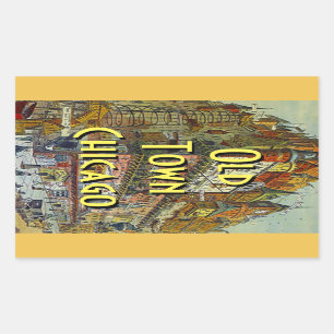Old Town Chicago Vintage Reisbagage Sticker