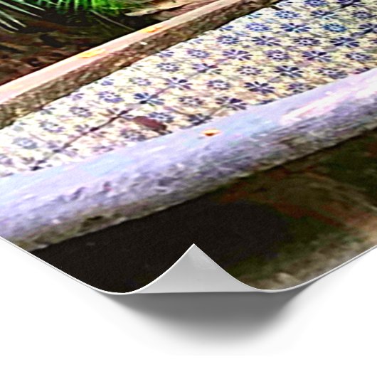 Old Town Hacienda Mexico Antiek Poster (Hoek)