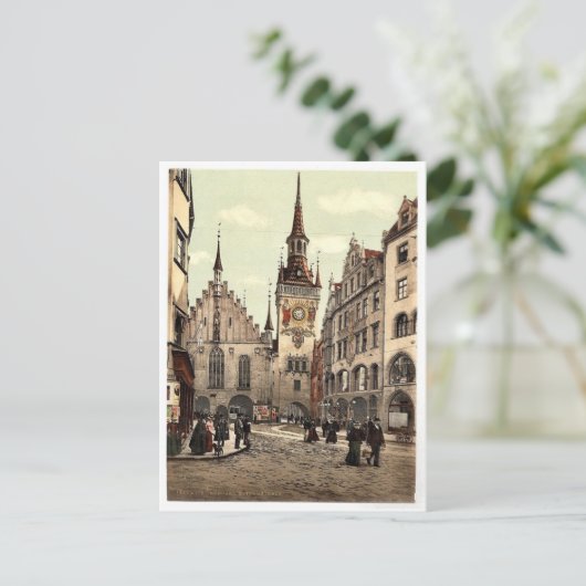 Old Town Hall, München, Beieren, Duitsland magnifi Briefkaart (Staand voorkant)
