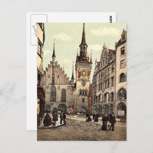 Old Town Hall, München, Beieren, Duitsland magnifi Briefkaart (Voorkant / Achterkant)
