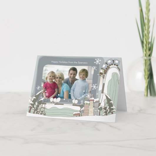 Old Town kerstfoto Wenskaart Feestdagen Kaart (Voorkant)