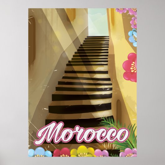 Old town Morocco travel poster (Voorkant)