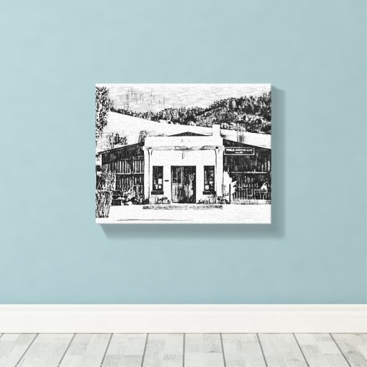 Old Town Store Canvas Afdruk (Insitu (Houten vloer))