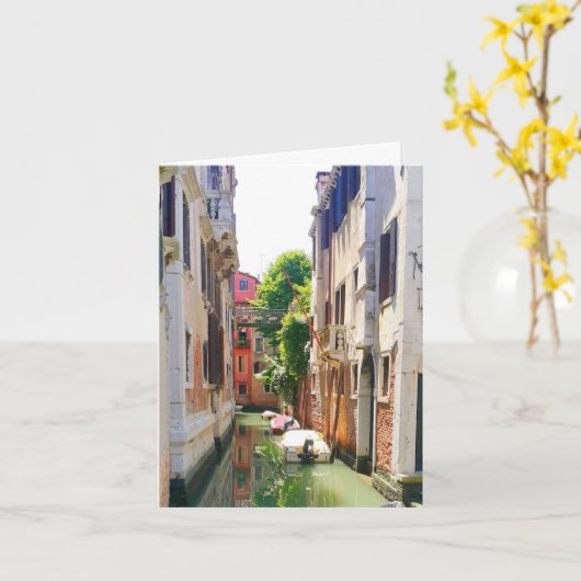 Old Town Venice Canal, romantic Italy scene Kaart (Gele Bloem)