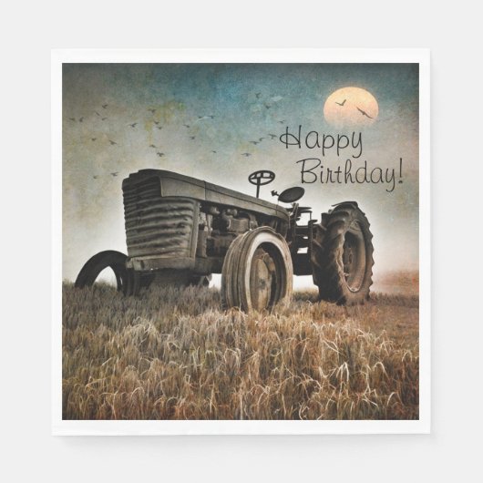 Old Tractor Birthday Servet (Voorkant)
