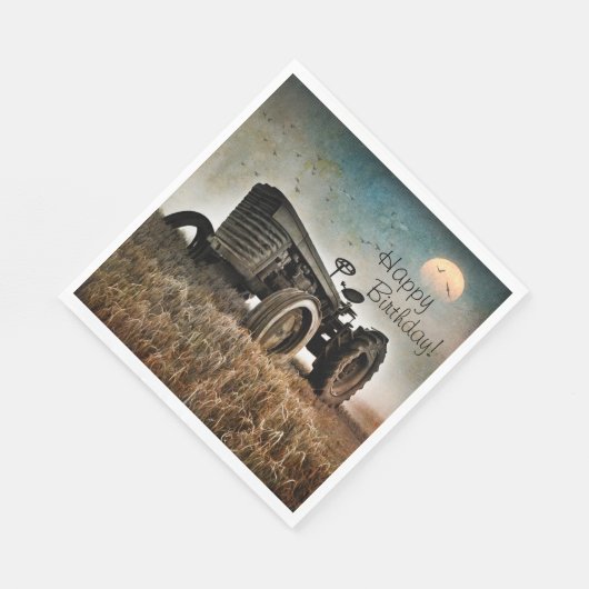 Old Tractor Birthday Servet (Hoek)