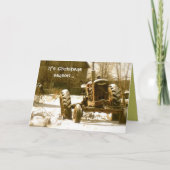 Old Tractor Christmas Kaart: het kerstseizoen Feestdagen Kaart (Voorkant)