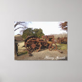 Old tractor from days gone by on canvas (Voorkant)