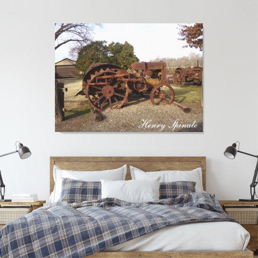 Old tractor from days gone by on canvas (Insitu (Slaapkamer))