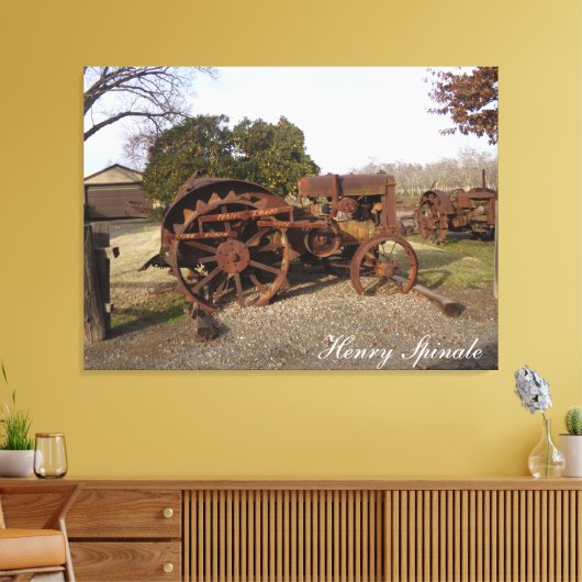 Old tractor from days gone by on canvas (Insitu (Woonkamer))