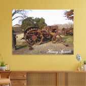 Old tractor from days gone by on canvas  afdruk (Insitu (Woonkamer))