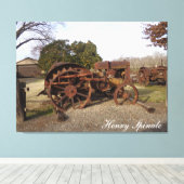 Old tractor from days gone by on canvas  afdruk (Insitu (Houten vloer))