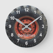 Old Tractor Tire Ronde Klok (Voorkant)