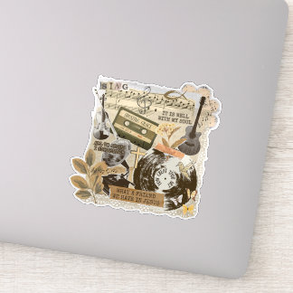 Old Traditional Christian Hymns Songs Collage Sticker