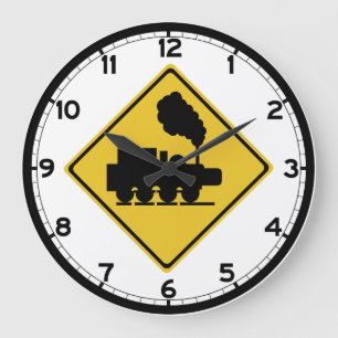 Old Train Crossing Sign, Thailand Grote Klok