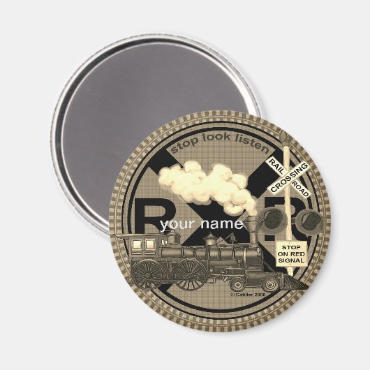 Old Train custom name magnet (Voorkant / Achterkant)