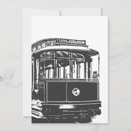 Old Tram | Streetcar Philadelphia | Vintage Kaart (Voorkant)